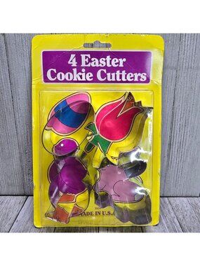 Vintage Fox Run Craftsman 4-Piece Easter Cookie Cutter Set #3554